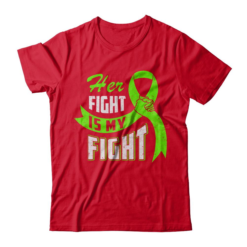 Her Fight is My Fight Liver Cancer Awareness Green Ribbon-T-Shirt & Hoodie-Premium T-Shirt-Red