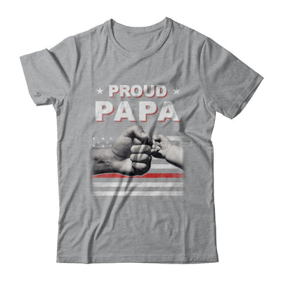 Proud Papa Fireman Firefighter Thin Red Line Flag Fathers Day-T-Shirt & Hoodie-Classic T-Shirt-Sport Grey