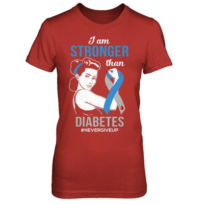 I Am Stronger Than Diabetes Awareness Support-T-Shirt & Hoodie-Women's T-Shirt-Red
