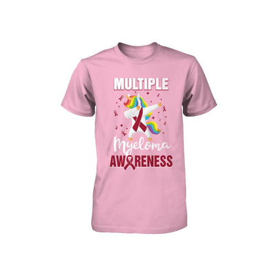 Inspirational Multiple Myeloma Awareness Unicorn Support Youth-Youth Shirt-Toddler T-Shirt-Pink