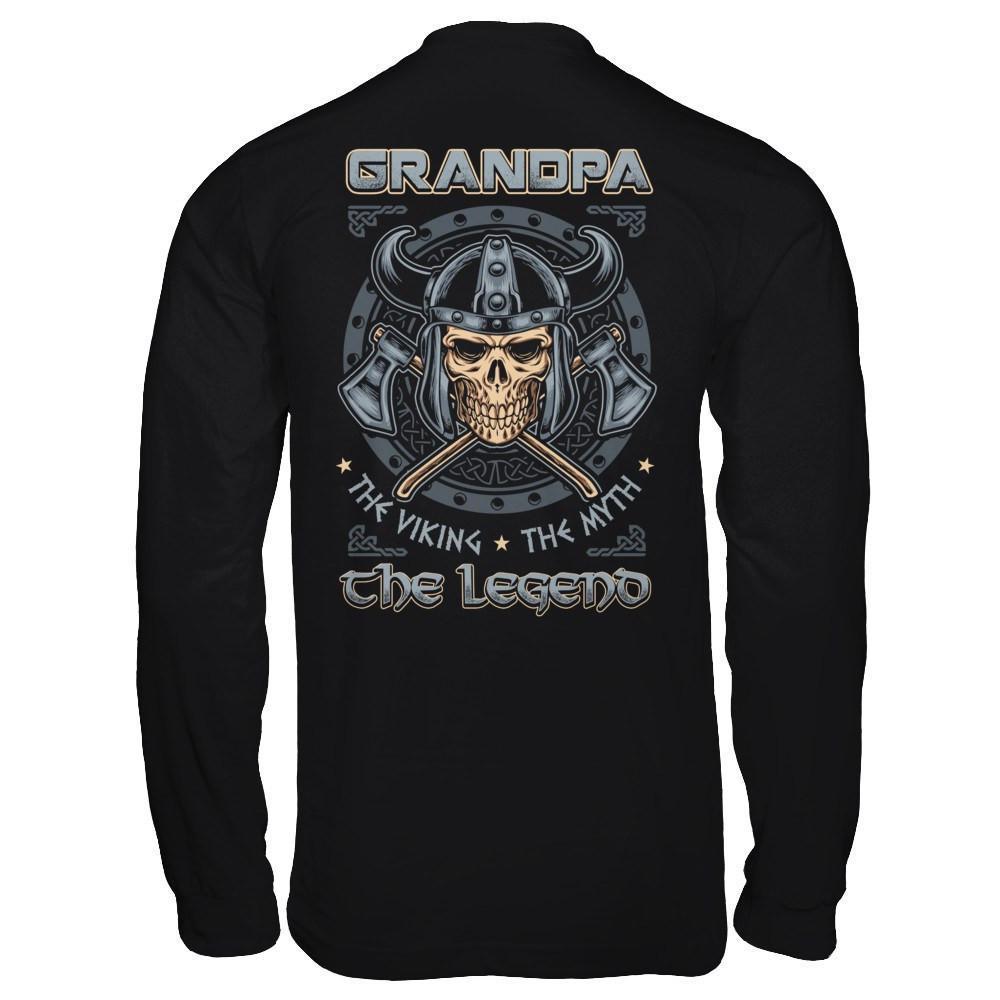 Grandpa The Viking The Myth The Legend-T-Shirt & Hoodie-Long Sleeve T-Shirt-Black