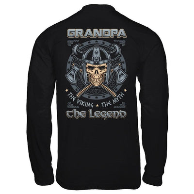 Grandpa The Viking The Myth The Legend-T-Shirt & Hoodie-Long Sleeve T-Shirt-Black
