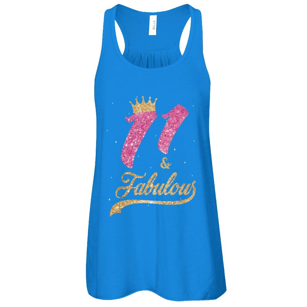 11Th And Fabulous Eleven Birthday-T-Shirt & Tank Top-Women's Flowy Racerback Tank-True Royal
