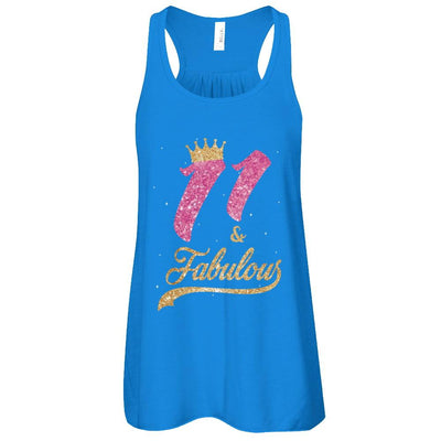 11Th And Fabulous Eleven Birthday-T-Shirt & Tank Top-Women's Flowy Racerback Tank-True Royal