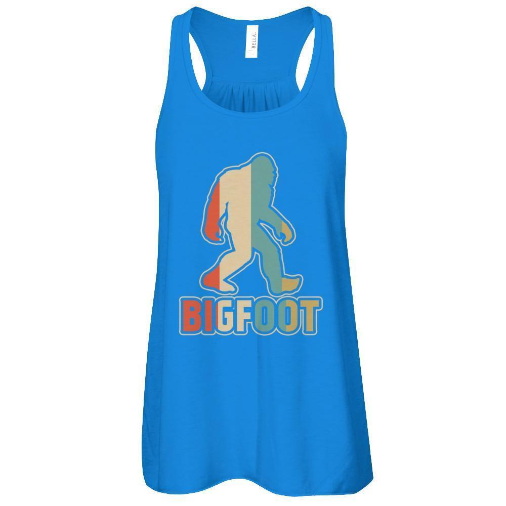 Classic Vintage Retro Style BigFoot-T-Shirt & Tank Top-Women's Flowy Racerback Tank-True Royal