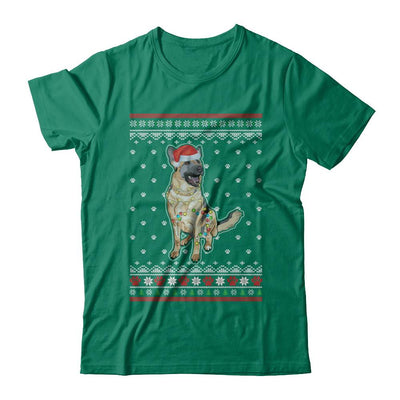 German Shepherd Christmas Ugly Sweater Lights Dog Xmas Gift-T-Shirt & Sweatshirt-Classic T-Shirt-Kelly Green