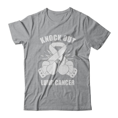 Boxing knock out Lung Cancer Awareness Support-T-Shirt & Hoodie-Classic T-Shirt-Sport Grey