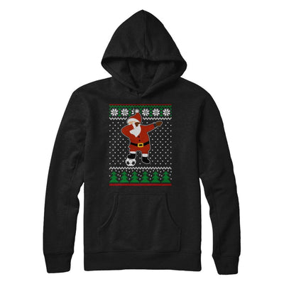 Dabbing Santa Soccer Ugly Sweater Christmas-T-Shirt & Sweatshirt-Pullover Hoodie-Black