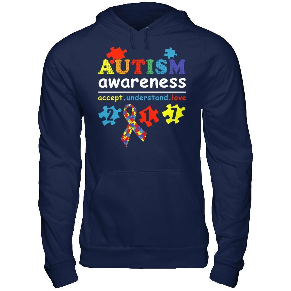 Autism Awareness 2017 Accept Understand Love-T-Shirt & Hoodie-Pullover Hoodie-Navy