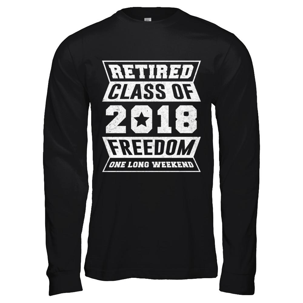 Retired 2018 Funny Retirement-T-Shirt & Hoodie-Long Sleeve T-Shirt-Black