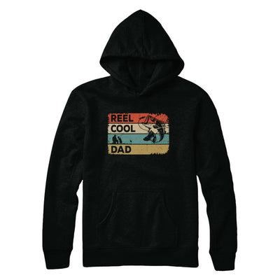 Vintage Reel Cool Dad Fish Fishing Fathers Day-T-Shirt & Hoodie-Pullover Hoodie-Black