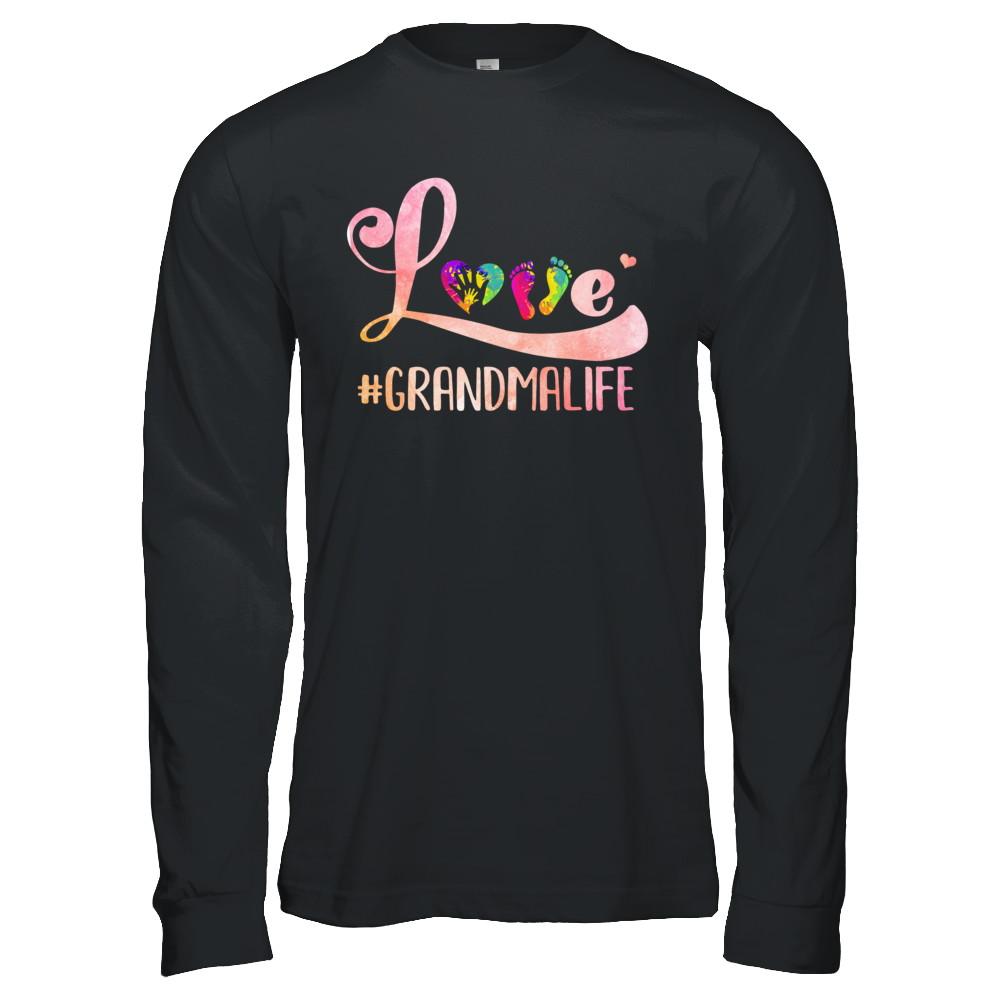 Love Grandmalife Grandma-T-Shirt & Hoodie-Long Sleeve T-Shirt-Black