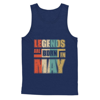 Classic Vintage Legends Are Born In May Birthday-T-Shirt & Hoodie-Unisex Tank-Navy