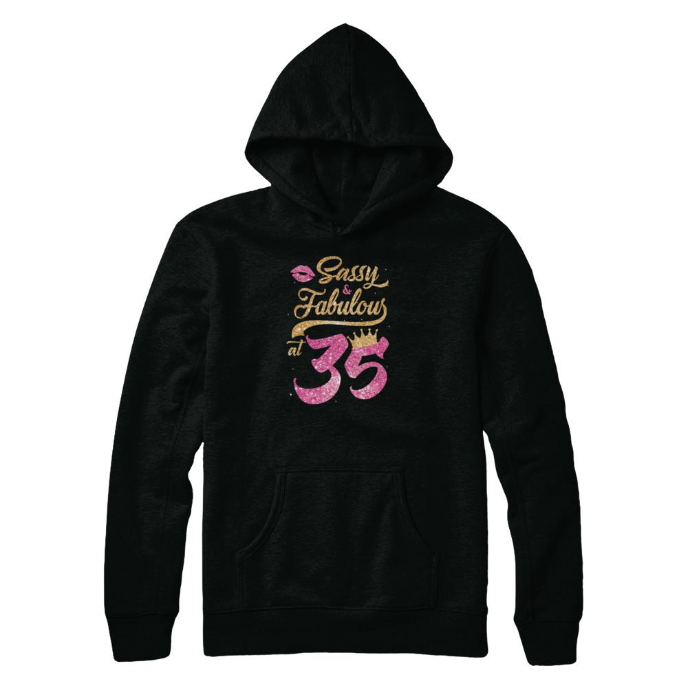 Sassy And Fabulous At 35th 1986 Birthday Gift-T-Shirt & Tank Top-Pullover Hoodie-Black