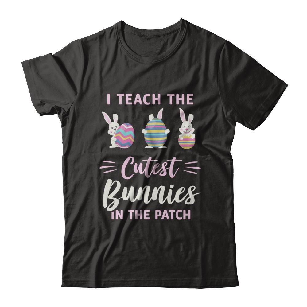 Cute Easter Teachers I Teach The Cutest Bunnies-T-Shirt & Hoodie-Premium T-Shirt-Black
