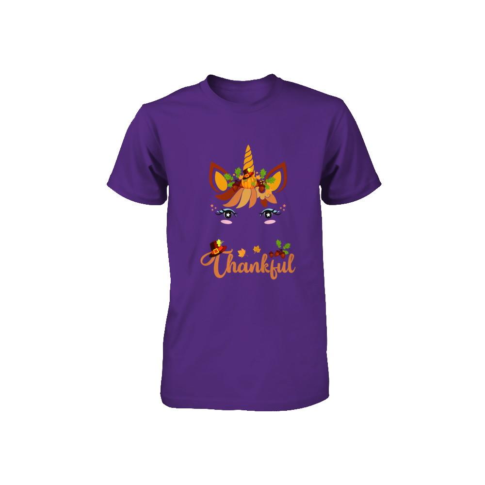 Thanksgiving Unicorn Pumpkin For Kids Youth-Youth Shirt-