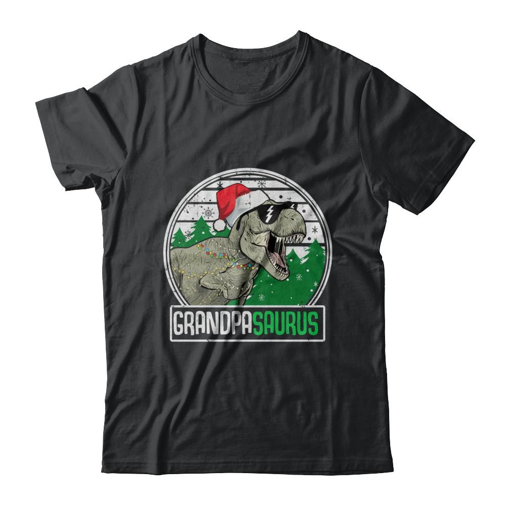 Grandpasaurus Grandpa Dinosaur T-Rex Family Christmas-T-Shirt & Sweatshirt-Classic T-Shirt-Black