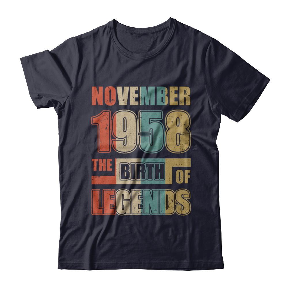 Vintage Retro November 1958 Birth Of Legends 63th Birthday-T-Shirt & Hoodie-Premium T-Shirt-Midnight Navy