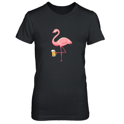 Beer Lover's Pink Flamingo Fun Party Beer-T-Shirt & Tank Top-Women's T-Shirt-Black