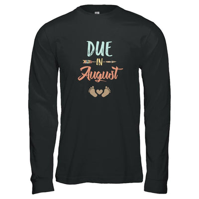 Due Date August 2021 Announcement Mommy Bump Pregnancy-T-Shirt & Tank Top-Long Sleeve T-Shirt-Black