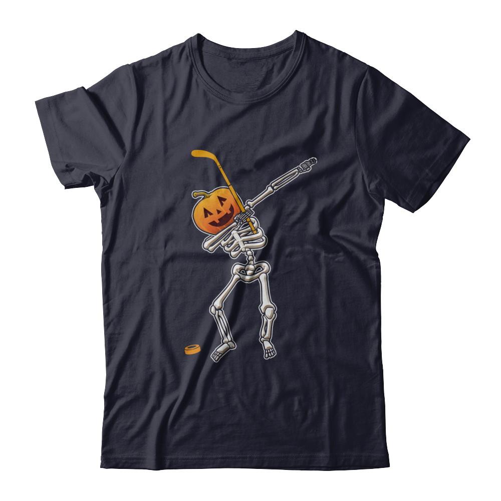 Halloween Dabbing Skeleton Hockey-T-Shirt & Hoodie-Premium T-Shirt-Midnight Navy