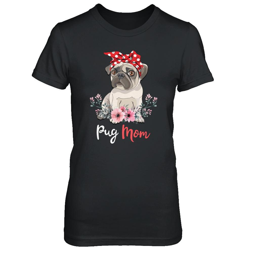 Pug Mom Gift For Women Dog Lover-T-Shirt & Hoodie-Women's T-Shirt-Black