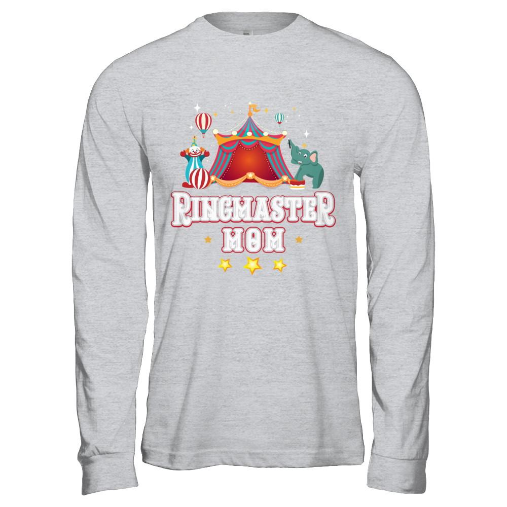 Ringmaster Mom Circus Carnival Children Party-T-Shirt & Hoodie-Long Sleeve T-Shirt-Sport Grey