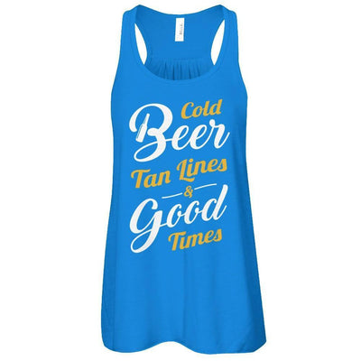 Cold Beer Tan Lines And Good Times-T-Shirt & Tank Top-Women's Flowy Racerback Tank-True Royal