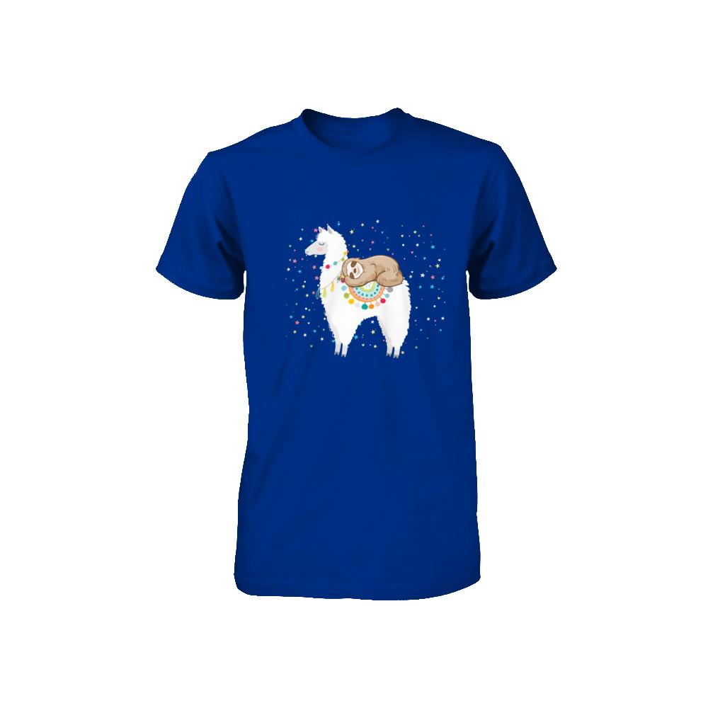 Funny Sloth Riding Llama Lover Youth-Youth Shirt-