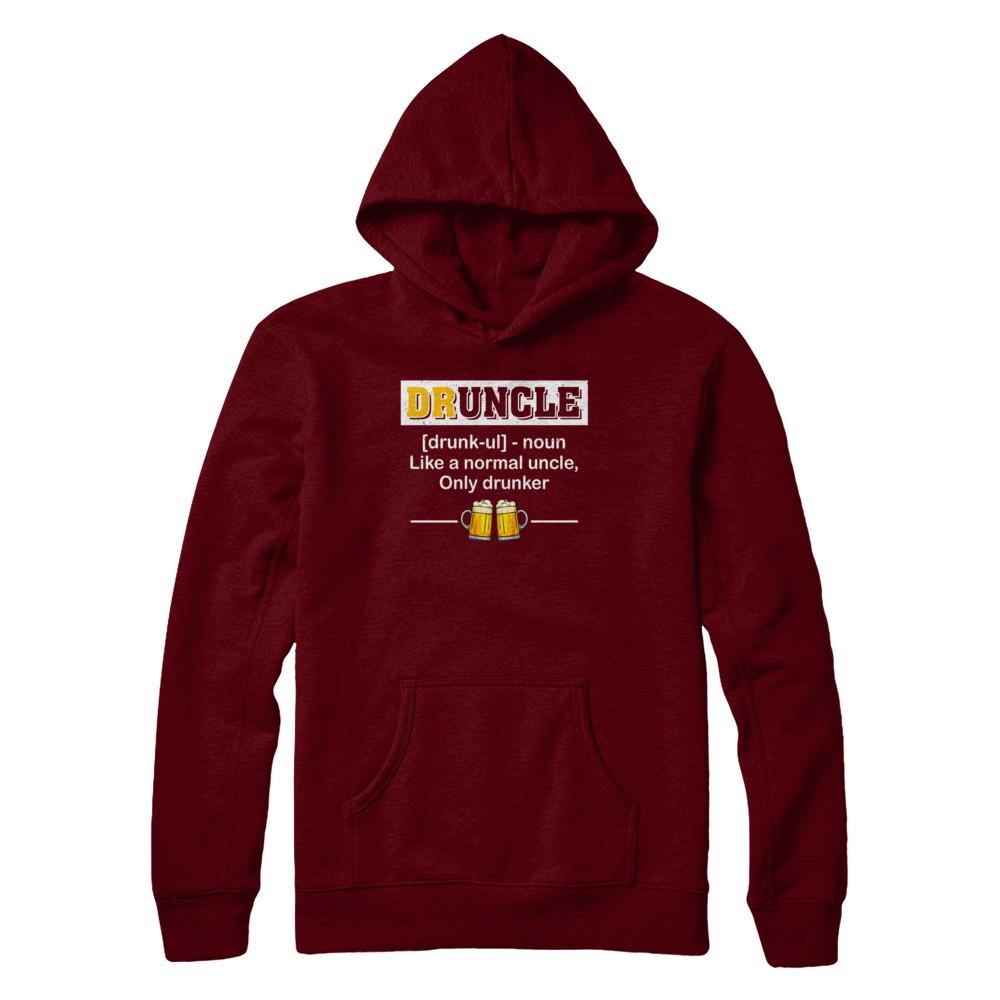 Druncle Like An Uncle Funny Beer Uncle Gifts-T-Shirt & Hoodie-Pullover Hoodie-Maroon