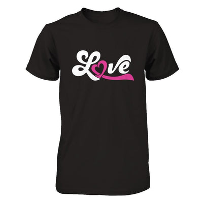Love Pink Awareness Ribbon-T-Shirt & Hoodie-Premium T-Shirt-Black