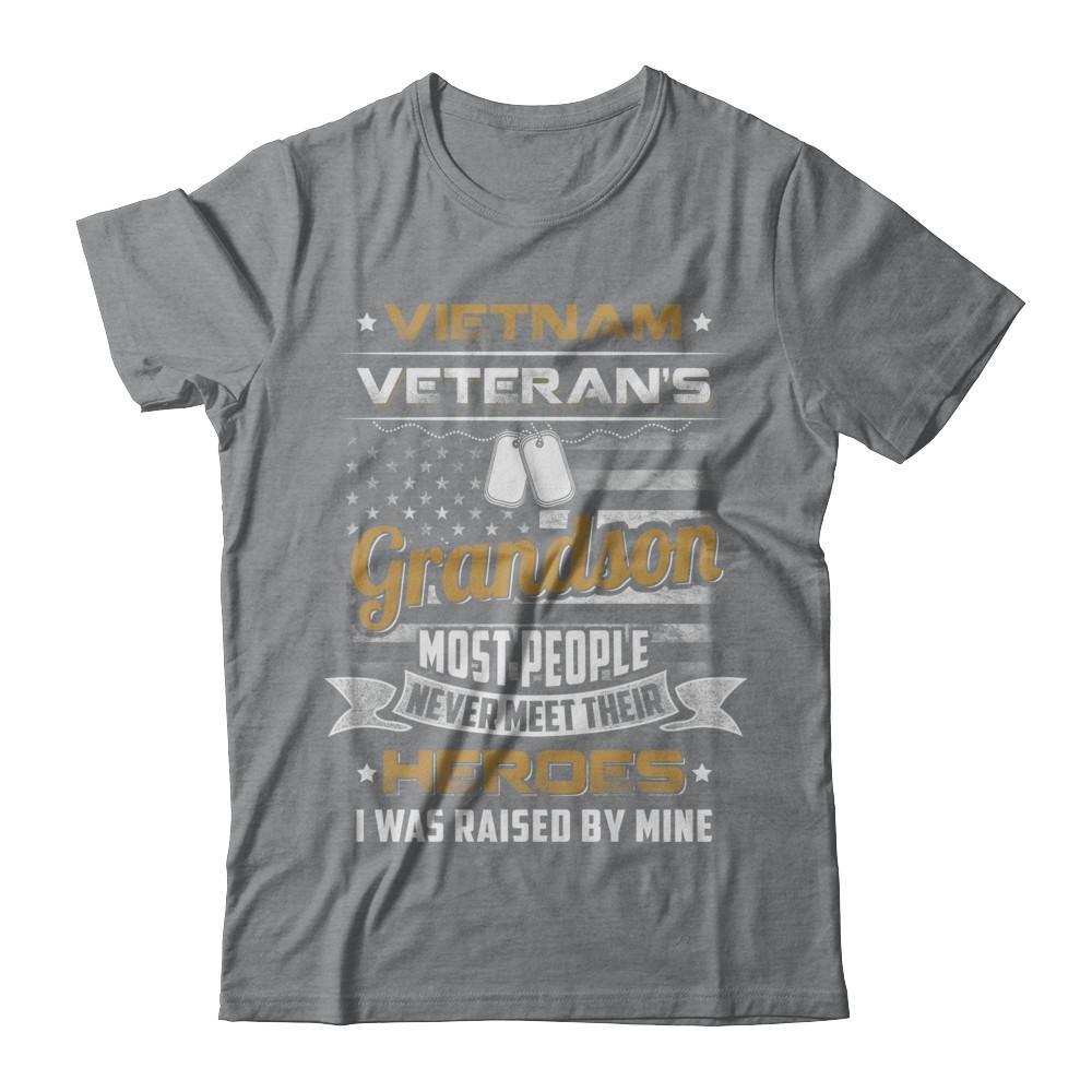 Vietnam Veteran's Grandson I Was Raised By Mine-T-Shirt & Hoodie-Classic T-Shirt-Sport Grey