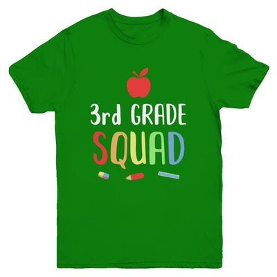 3rd Grade Squad Back To School Teacher Third Grade Youth-Youth Shirt-Youth T-Shirt-Irish Green