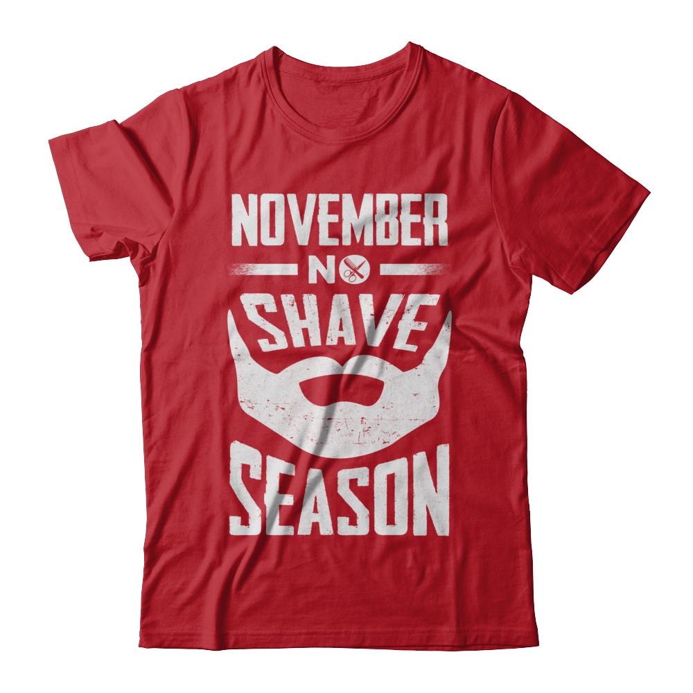 November No Shave Season Vintage Beard-T-Shirt & Hoodie-Classic T-Shirt-Red