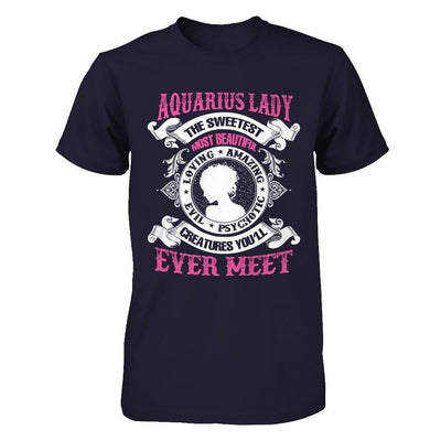 Aquarius Lady The Sweetest Most Beautiful Love Amazing-T-Shirt & Hoodie-Premium T-Shirt-Midnight Navy