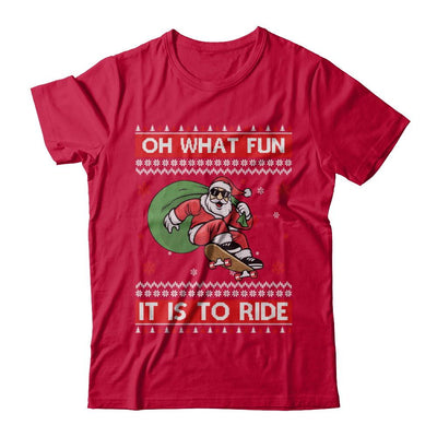 Oh What Fun It Is To Ride Skateboard Christmas Sweater-T-Shirt & Sweatshirt-Classic T-Shirt-Red