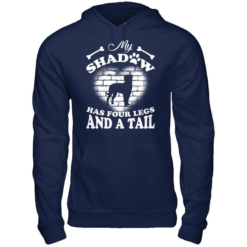 My Shadow Has Four Legs And A Tail Dog Lovers-T-Shirt & Hoodie-Pullover Hoodie-Navy