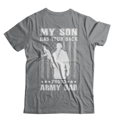 American Flag MY SON HAS YOUR BACK PROUD ARMY DAD-T-Shirt & Hoodie-Classic T-Shirt-Sport Grey