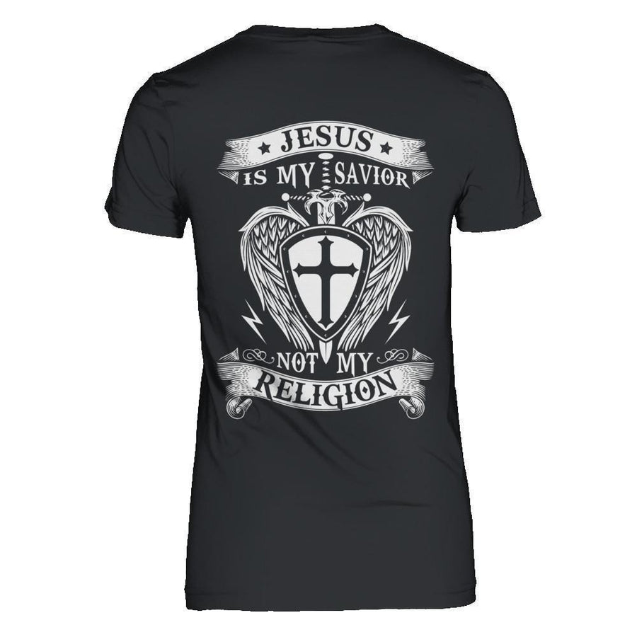 Knight Templar Jesus Is My Savior Not My Religion-T-Shirt & Hoodie-Women's T-Shirt-Black