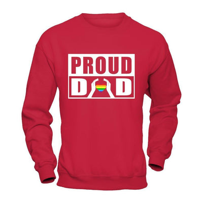 Proud Dad Lgbt Gay Lesbian Pride-T-Shirt & Hoodie-Crewneck Sweatshirt-Red