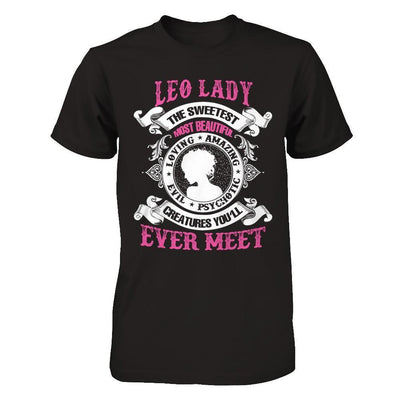 Leo Lady The Sweetest Most Beautiful Love Amazing-T-Shirt & Hoodie-Premium T-Shirt-Black