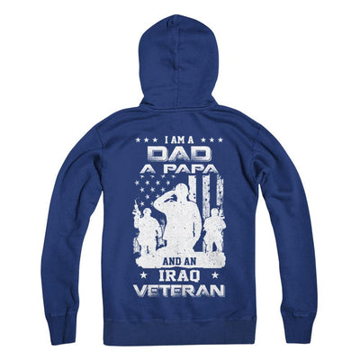 I'm A Dad A Papa And An Iraq Veteran-T-Shirt & Hoodie-Hanes - Heavyweight Pullover Hoodie-Deep Royal