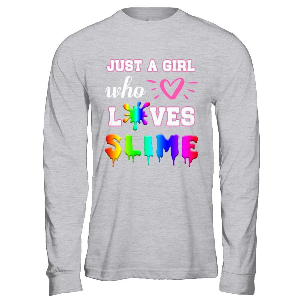 Just A Girl Who Loves Slime-T-Shirt & Hoodie-Long Sleeve T-Shirt-Sport Grey