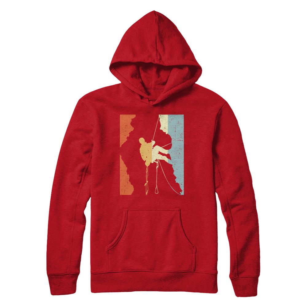 Vintage Rock Climbing Climb-T-Shirt & Hoodie-Pullover Hoodie-Red
