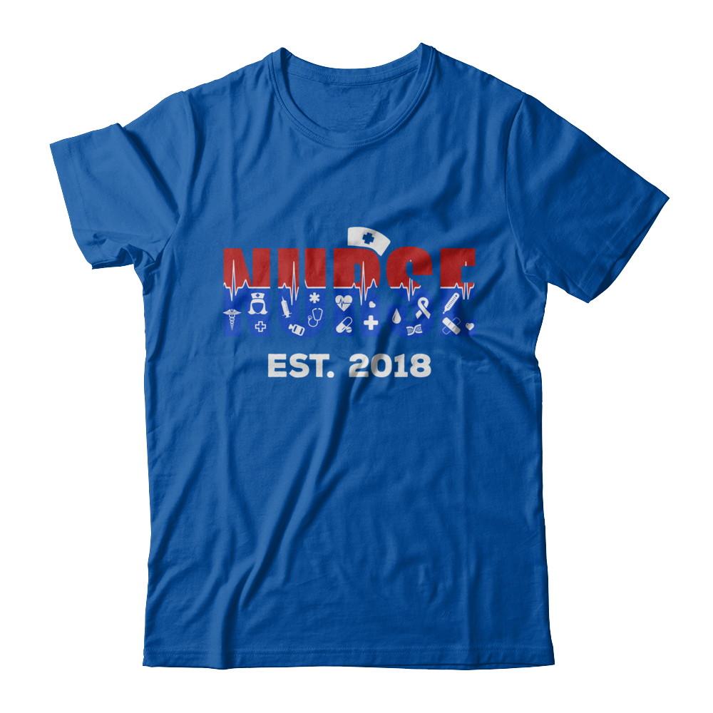 Nurses Est 2018 Graduation-T-Shirt & Hoodie-Premium T-Shirt-Royal