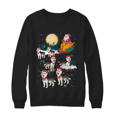 Dog Reindeer Siberian Husky Christmas Gift-T-Shirt & Sweatshirt-Crewneck Sweatshirt-Black