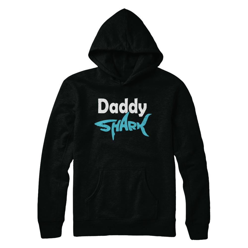 Daddy Shark Dad Family Fathers Day Gifts Idea-T-Shirt & Hoodie-Pullover Hoodie-Black