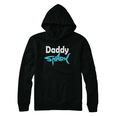 Daddy Shark Dad Family Fathers Day Gifts Idea-T-Shirt & Hoodie-Pullover Hoodie-Black