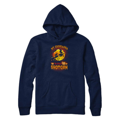 My Chihuahua Rides Shotgun Halloween Dog-T-Shirt & Tank Top-Pullover Hoodie-Navy