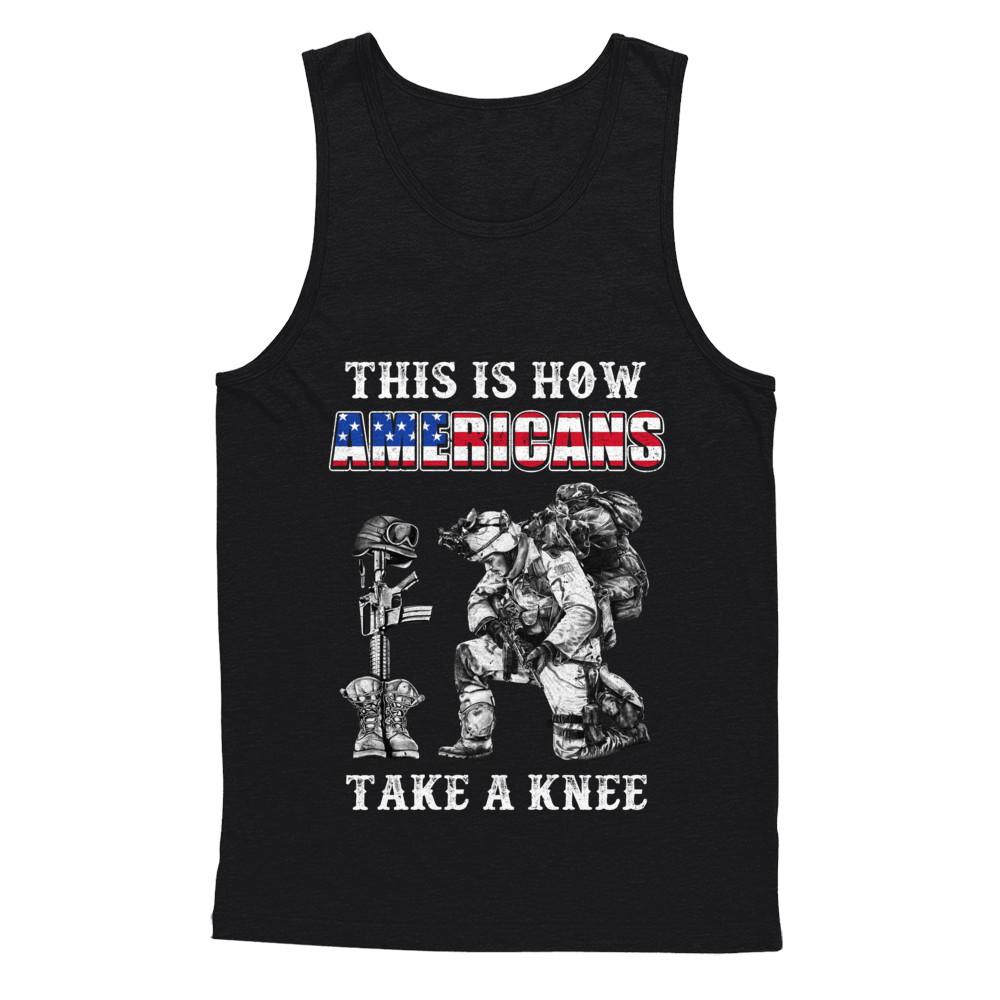 Veteran This Is How Americans Take A Kneel-T-Shirt & Hoodie-Unisex Tank-Black